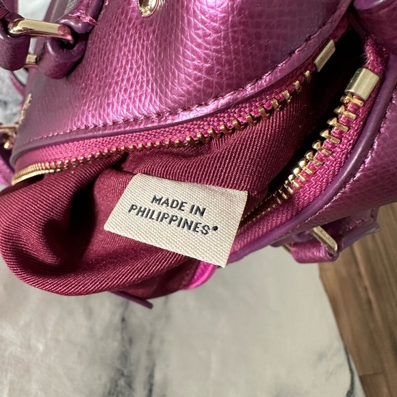 Coach baby Bennett Satchel Crossgrain Leather New without tag metallic pink - Picture 11 of 13